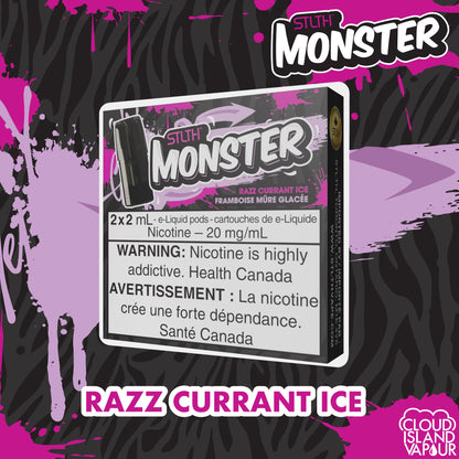 STLTH Monster Pod Package flavour Razz Currant Ice