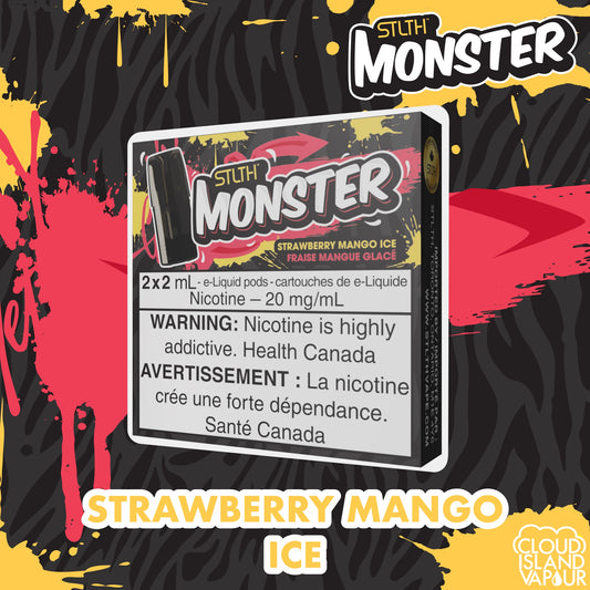 STLTH Monster Pod Package flavour Strawberry Mango Ice